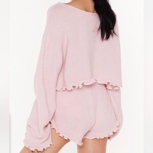 Nasty Gal cropped Pink Knit Top